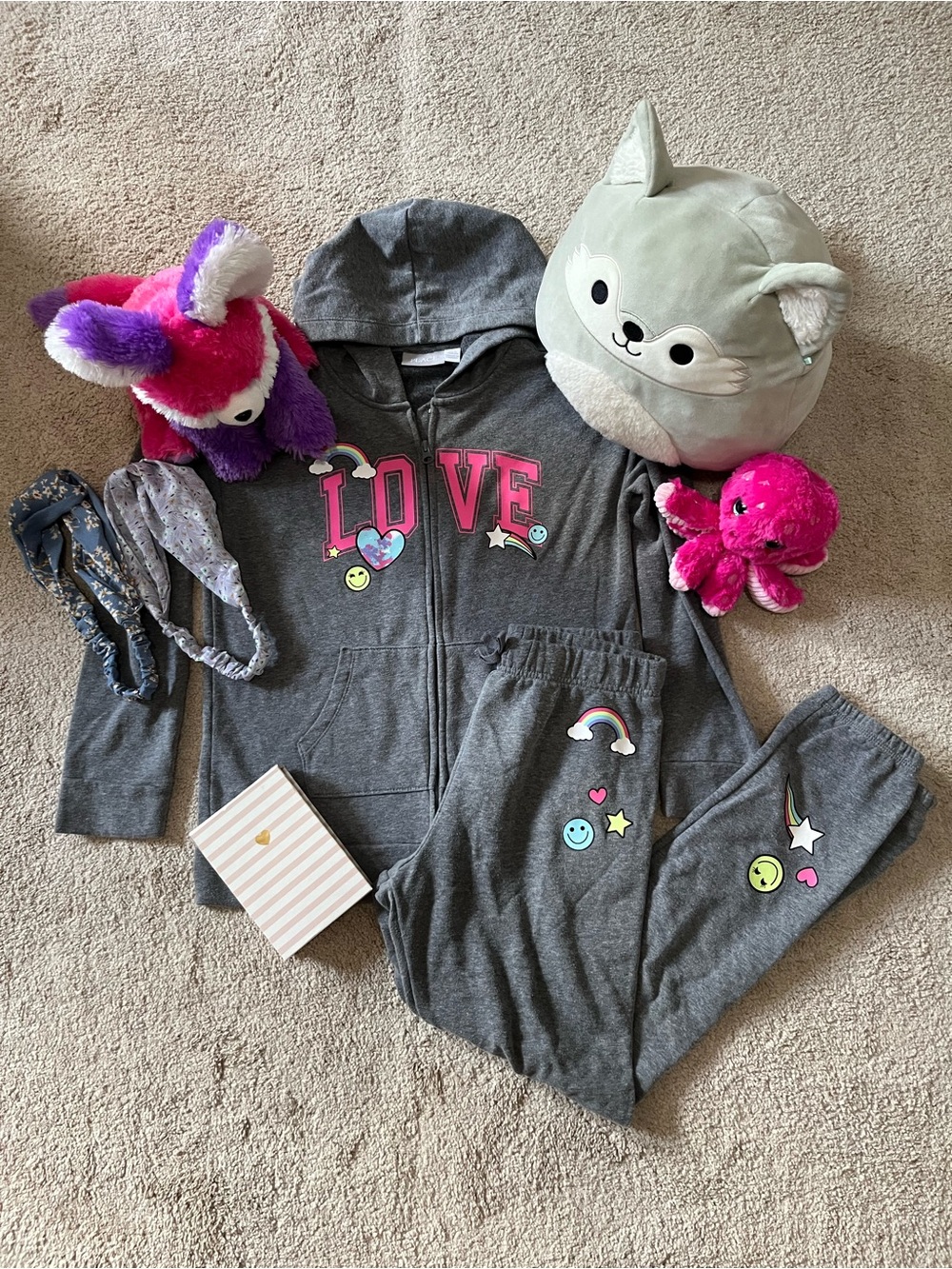 Girly Bundle 14-16 Set Children Place Squishmallow Octopus Notepad Fox
